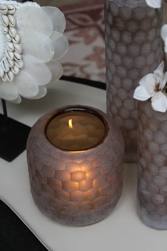 TEALIGHT BEIGE | HONEYCOMB | PTMD