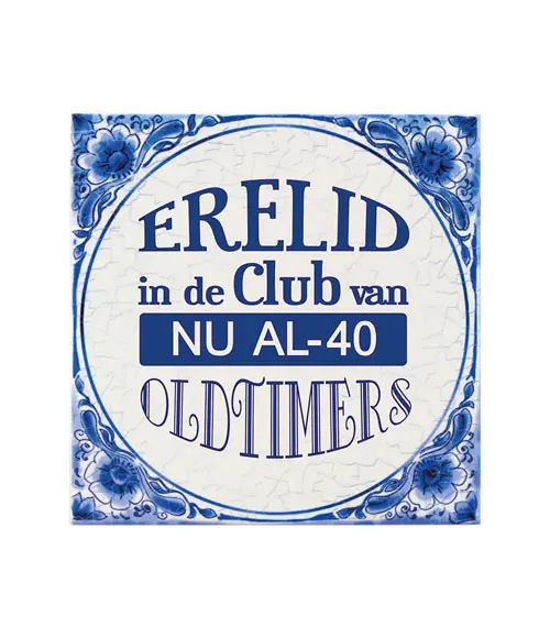 Tegel Delfts blauw - 40 jaar
