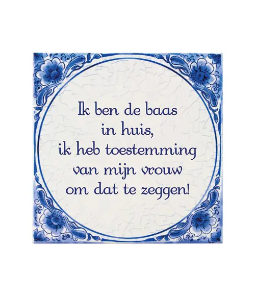 Tegel Delfts blauw - Baas in huis