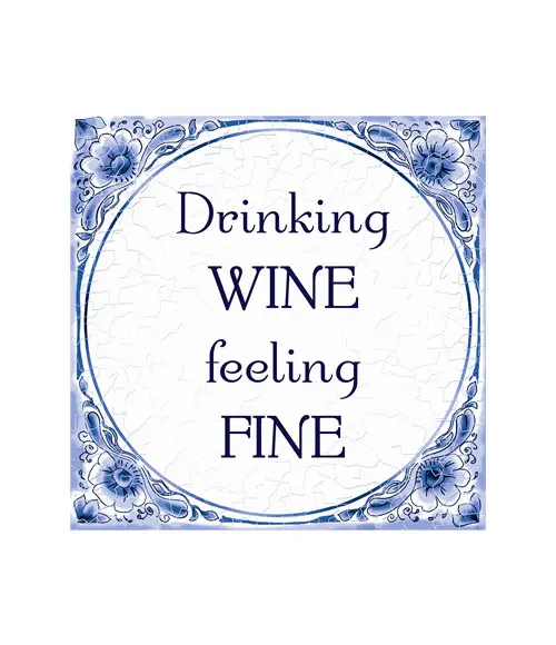 Tegel Delfts blauw - Drinking wine
