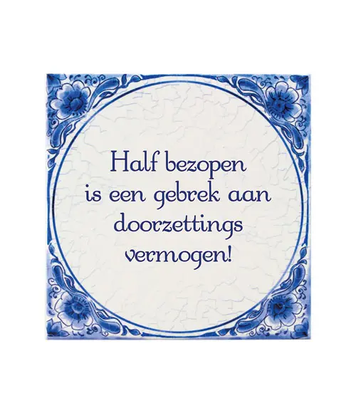 Tegel Delfts blauw - Half bezopen