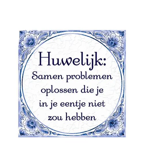 Tegel Delfts blauw - Huwelijk