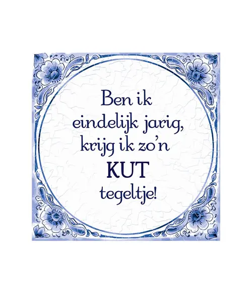 Tegel Delfts blauw - Kut tegeltje