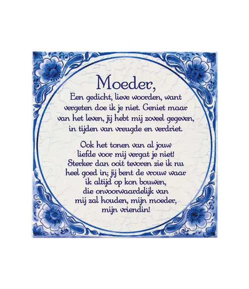 Tegel Delfts blauw - Moeder