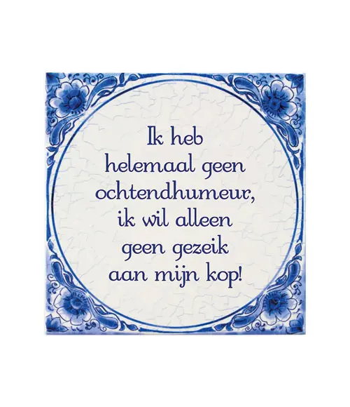 Tegel Delfts blauw - Ochtendhumeur