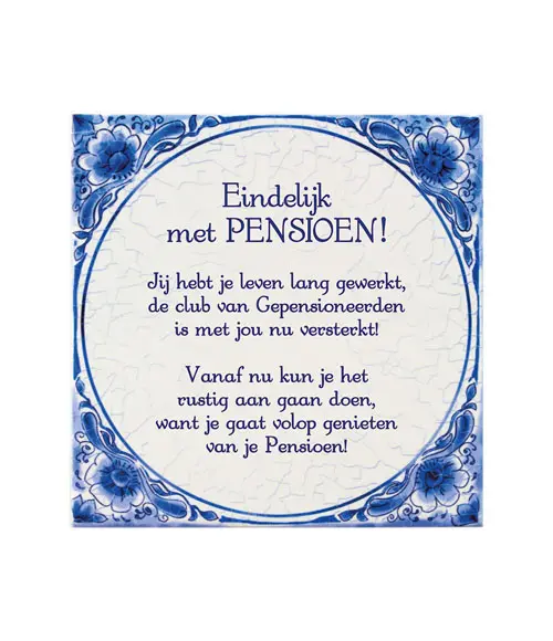 Tegel Delfts blauw - Pensioen