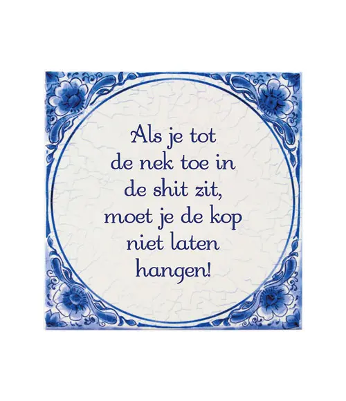 Tegel Delfts blauw - Tot de nek