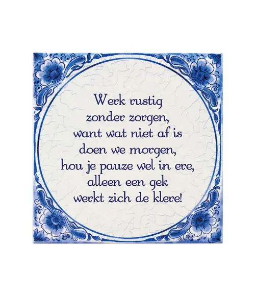 Tegel Delfts blauw - Werk rustig