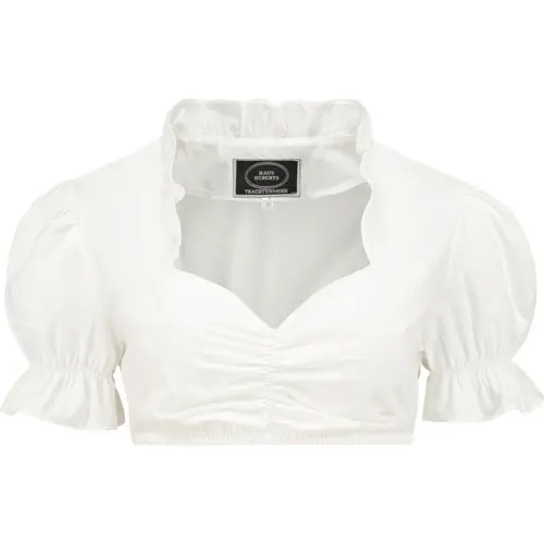 Top Dirndl ruches kraag wit mt. 44