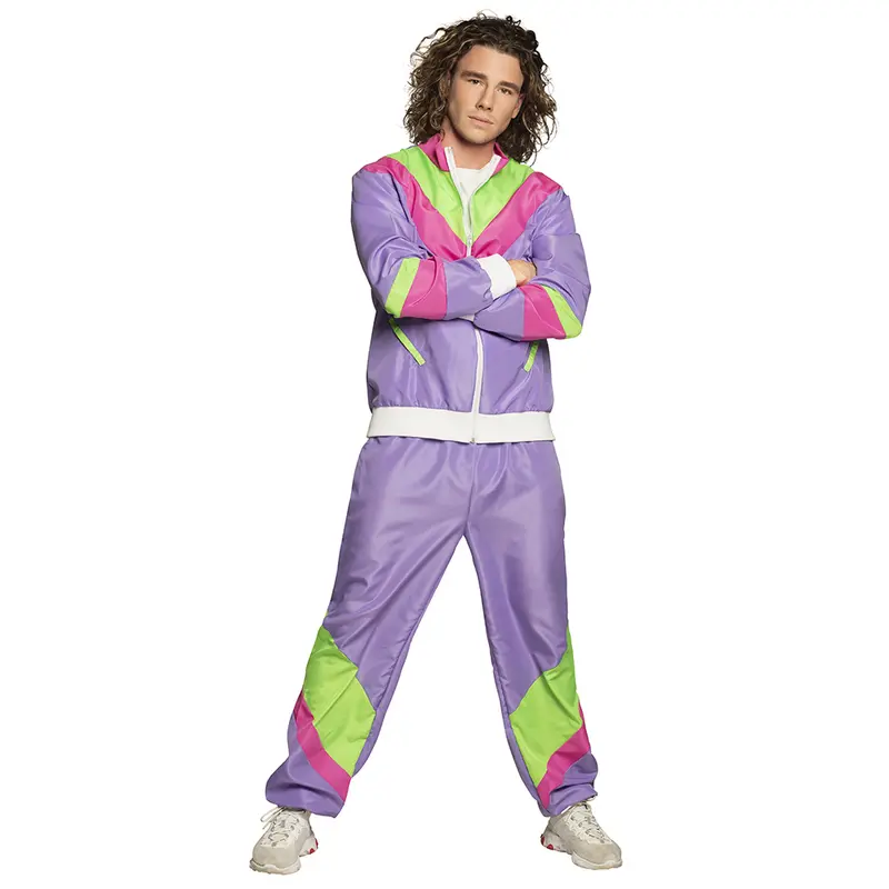 Trainingspak Retro dude paars mt. S