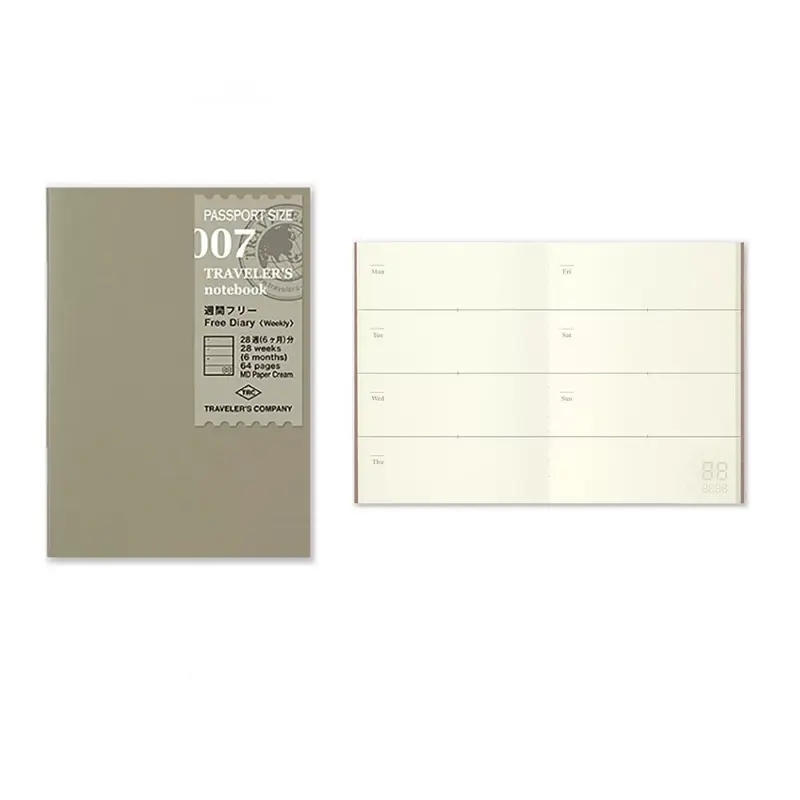 Traveler's Company Navulling Passport 007 Free Diary Weekly Notitieboek