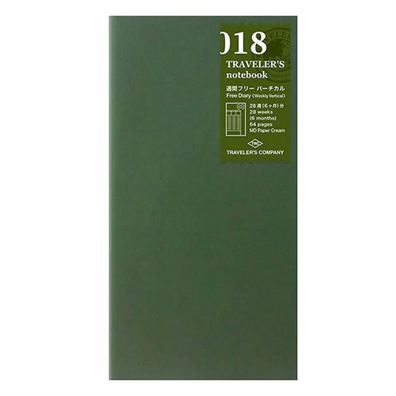 Traveler's Company Vulling Regular 018 Free Diary Weekly Vertical Notitieboek