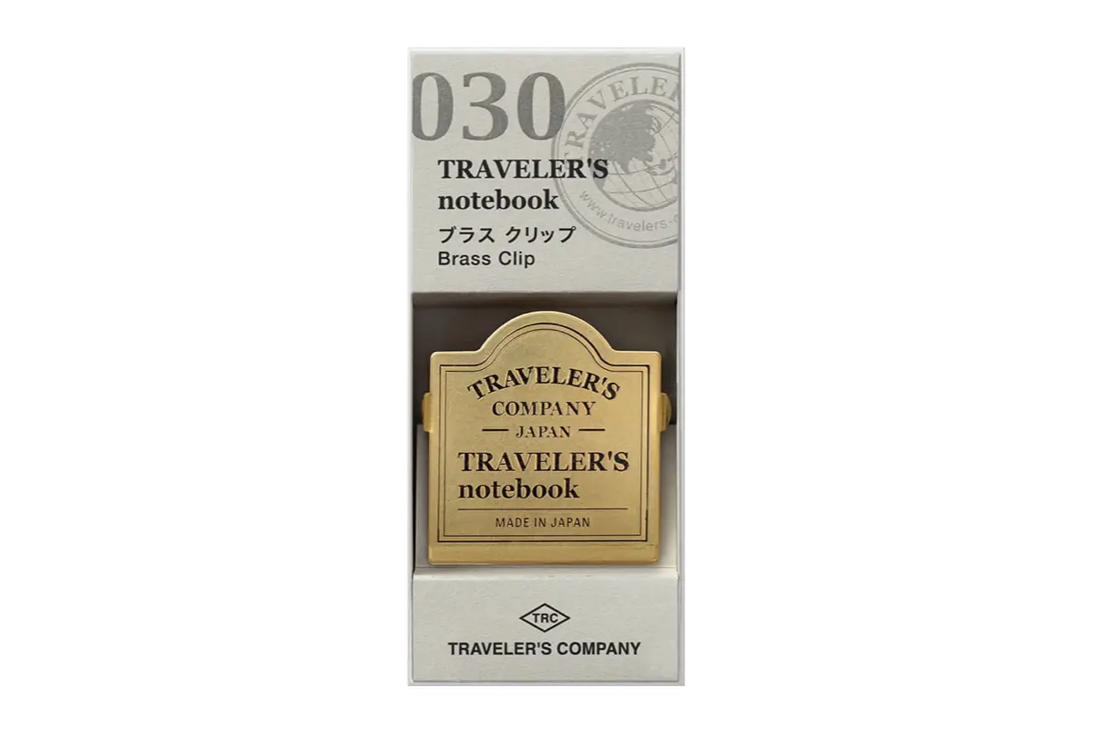 Traveler's Notebook 030 - Brass Clip TRC logo