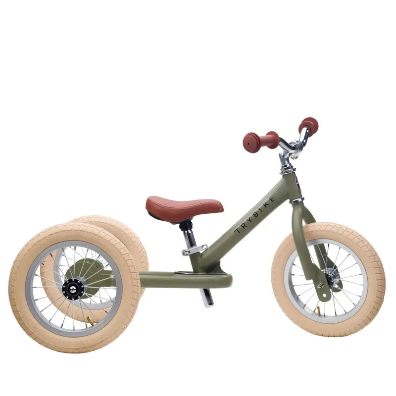 Trybike loopfiets steel 2-in-1 mat groen