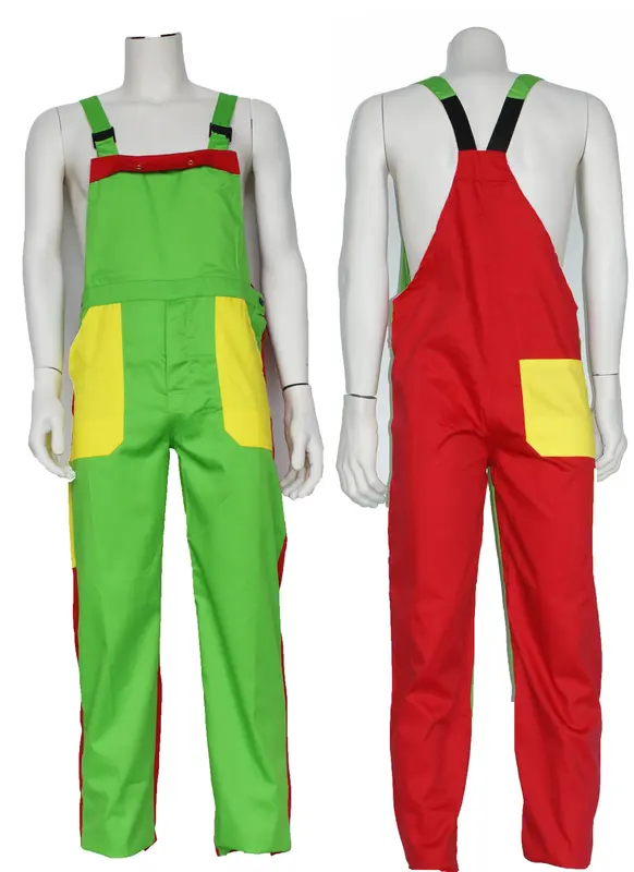 Tuinbroek groen-geel-rood mt. 152