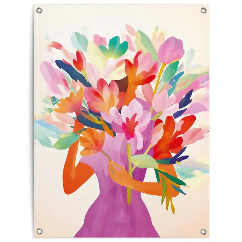 Tuinposter Bloemenmeisje 80x60