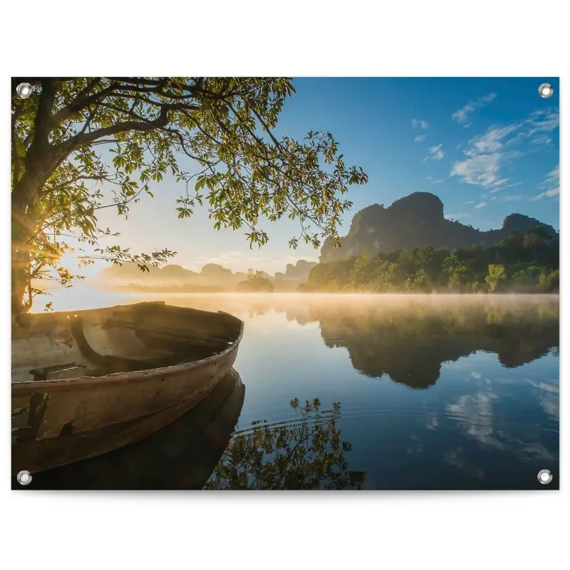 Tuinposter Boot op het meer 60x80