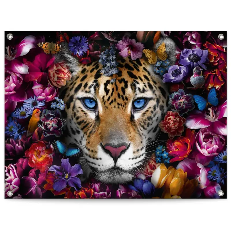 Tuinposter Flower Cat 60x80