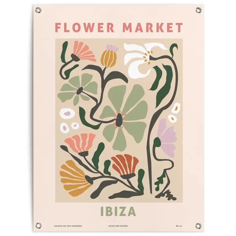 Tuinposter Flower Market 80x60