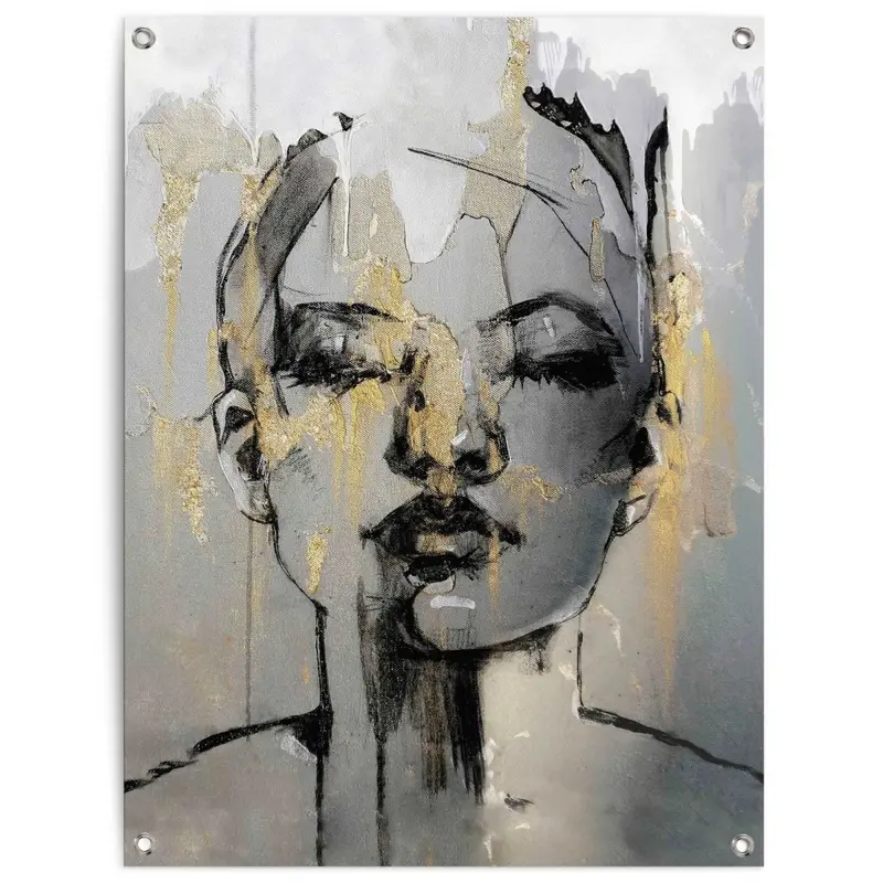 Tuinposter Golden Face 80x60