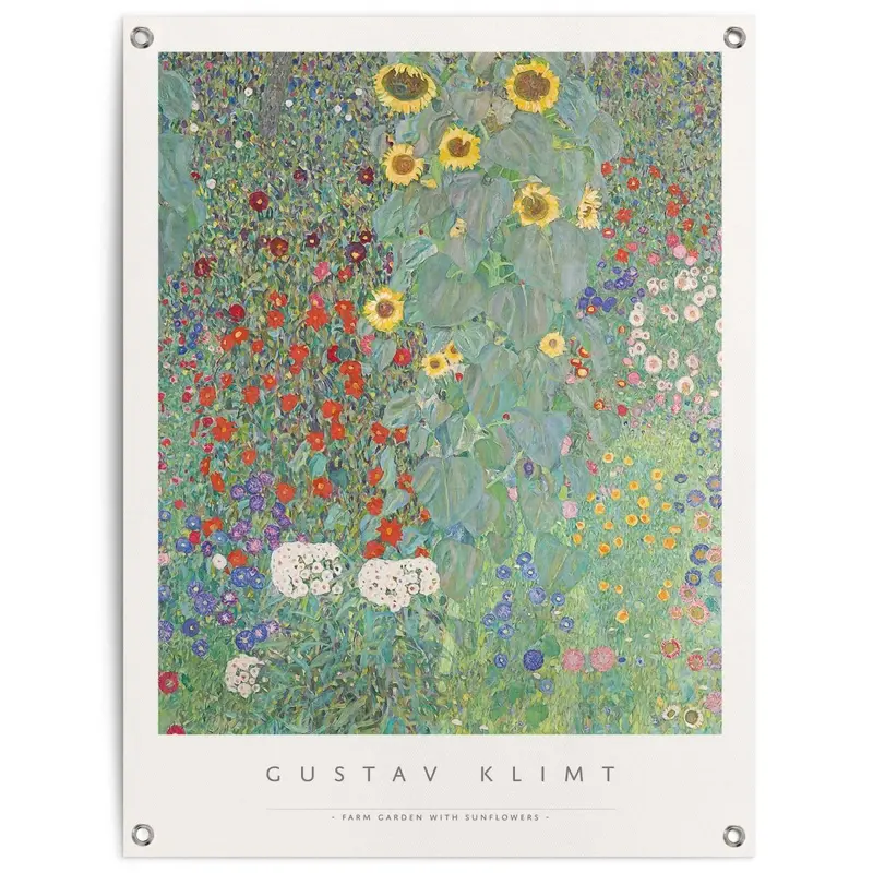 Tuinposter Gustav Klimt - Zonnebloemen 80x60