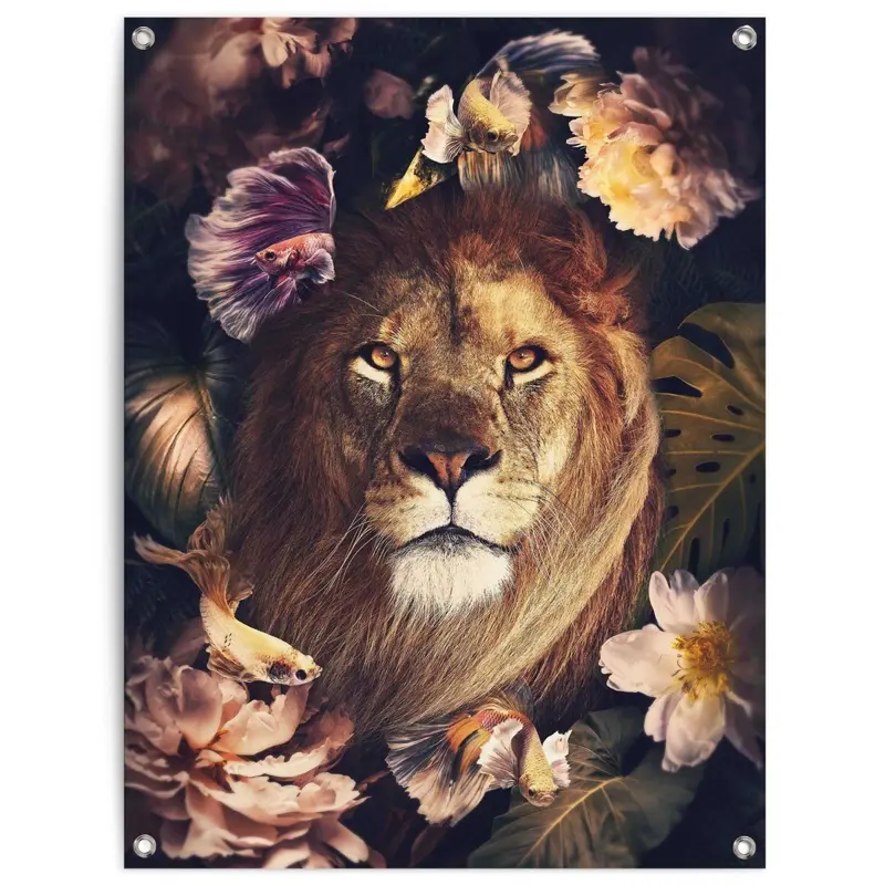 Tuinposter Jungle Lion 80x60
