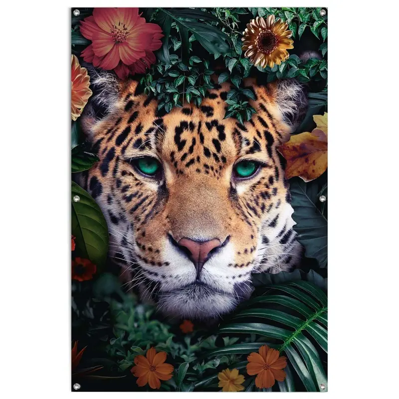 Tuinposter Jungle luipaard 120x80