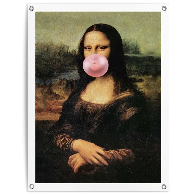 Tuinposter Mona Lisa - bubblegum 80x60