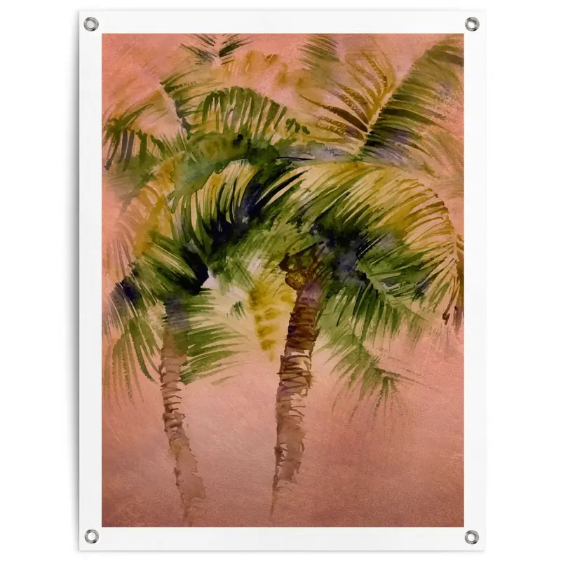 Tuinposter Painted Palm Trees 80x60