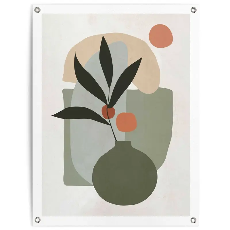 Tuinposter Vaas met bloemen 80x60