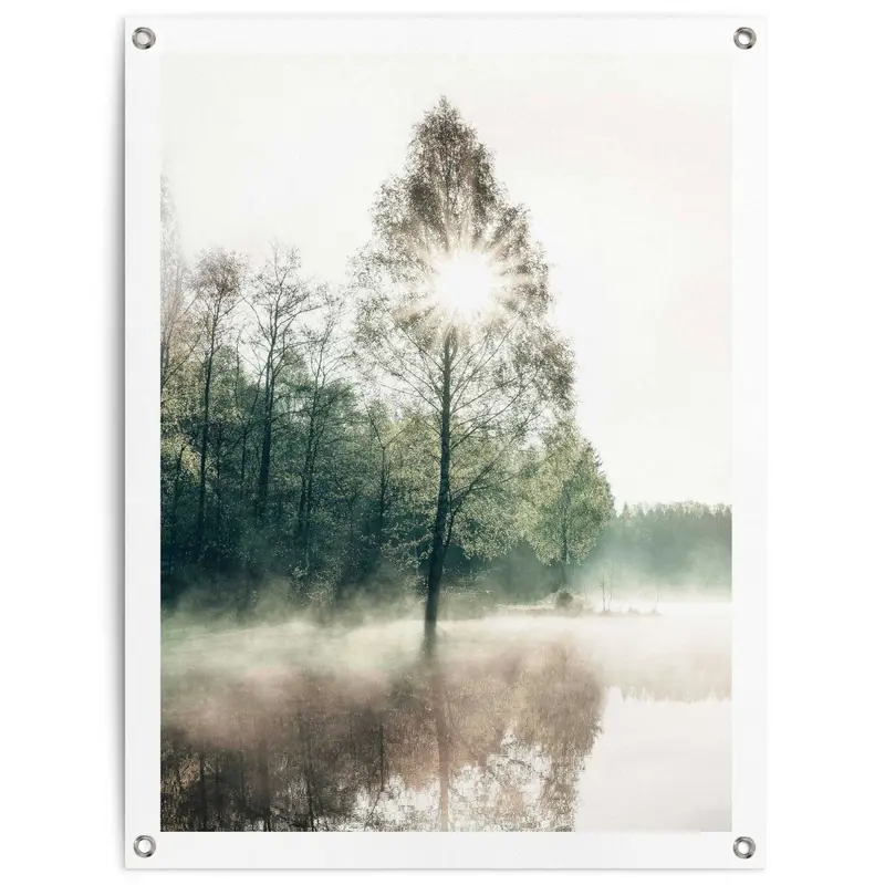 Tuinposter Zon door de bomen 80x60