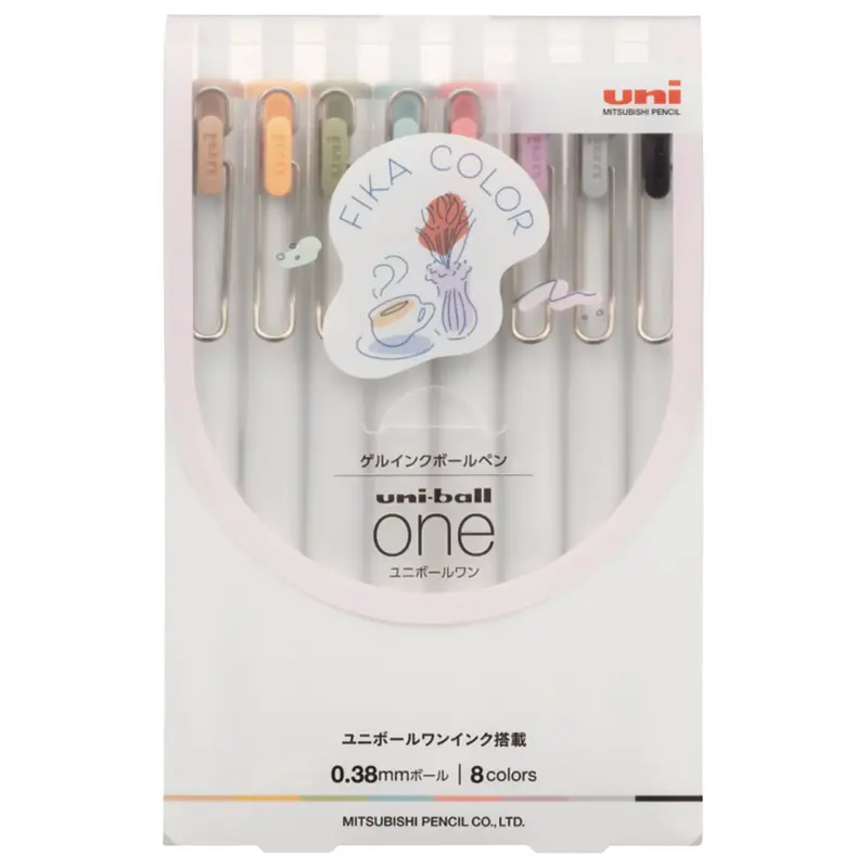 Uni-ball One Gel Pen 0.38mm 8 Color Set Fika