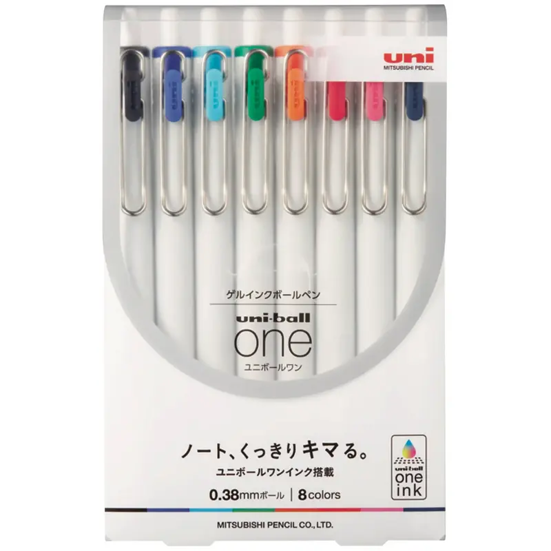Uni-ball One Gel Pen 0.38mm 8 Color Set