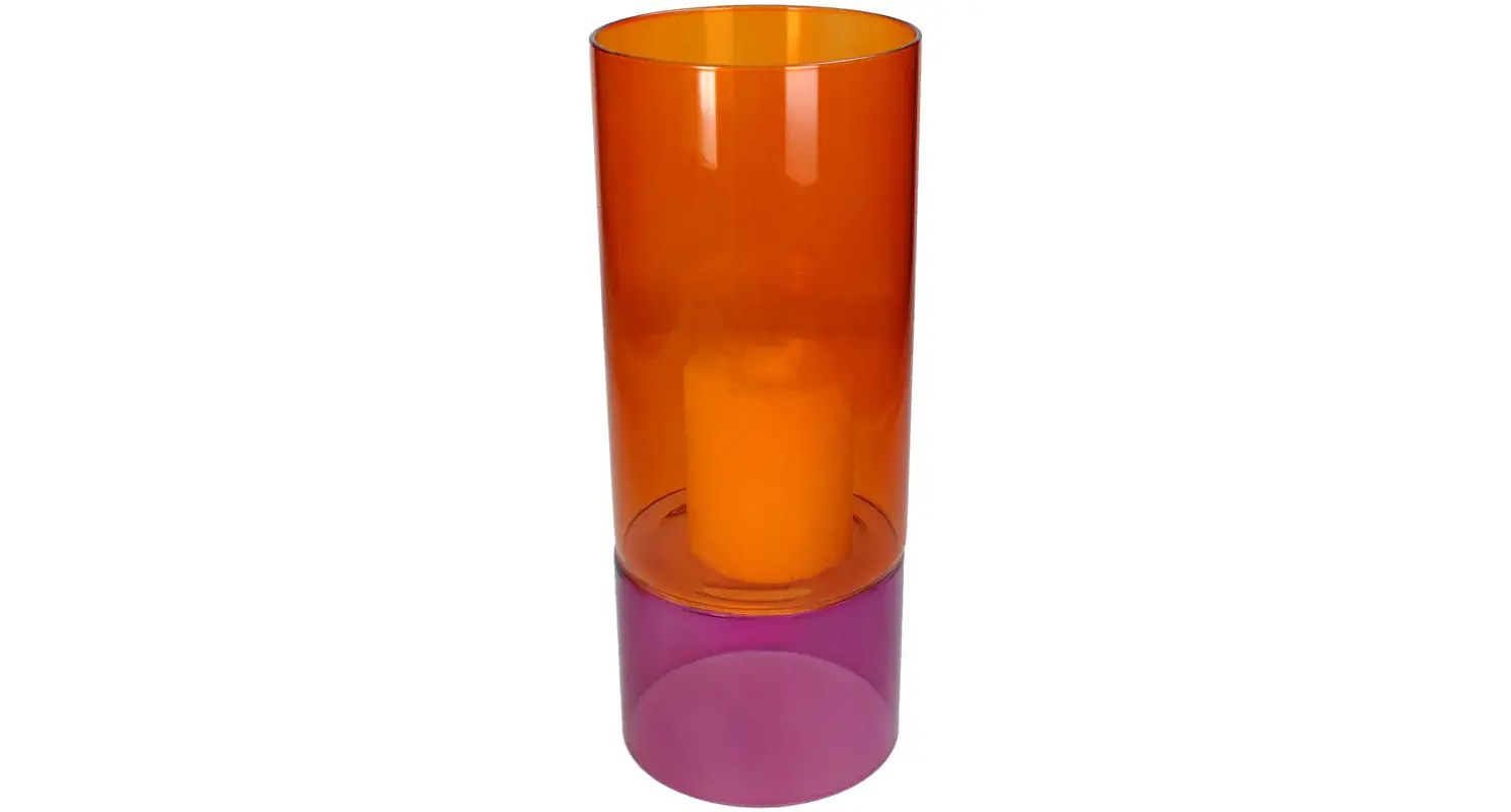 Vaas Glas Duo Oranje/Roze