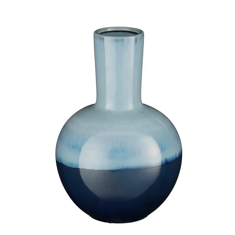 Vaas Holm - Geglazuurd Keramiek Blauw - H42 cm