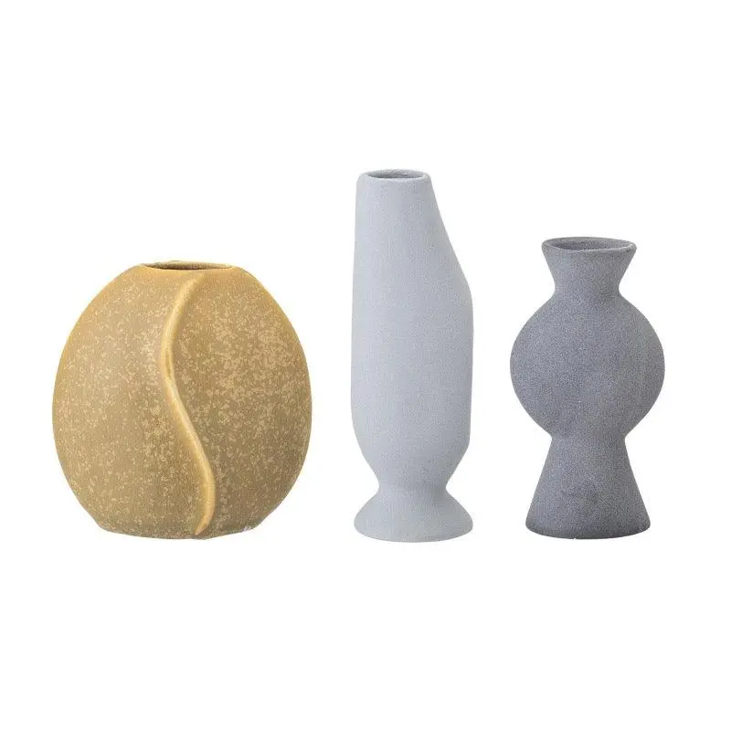 Vaasjes | Set van 3 | Aardewerk | Multicolor | H 12,5 cm