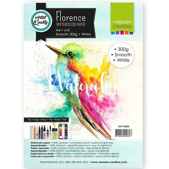 Vaessen Creative - Florence 300g Watercolor Paper Smooth White A4 (10pcs)
