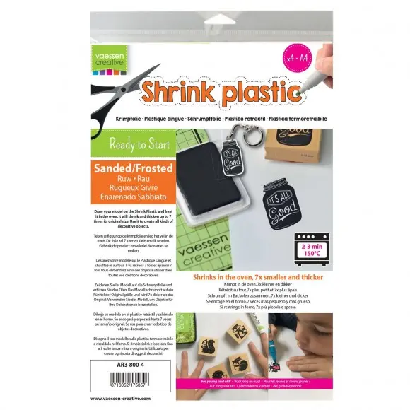Vaessen Creative - Shrink Plastic Sanded/Frosted A4 (4pcs)