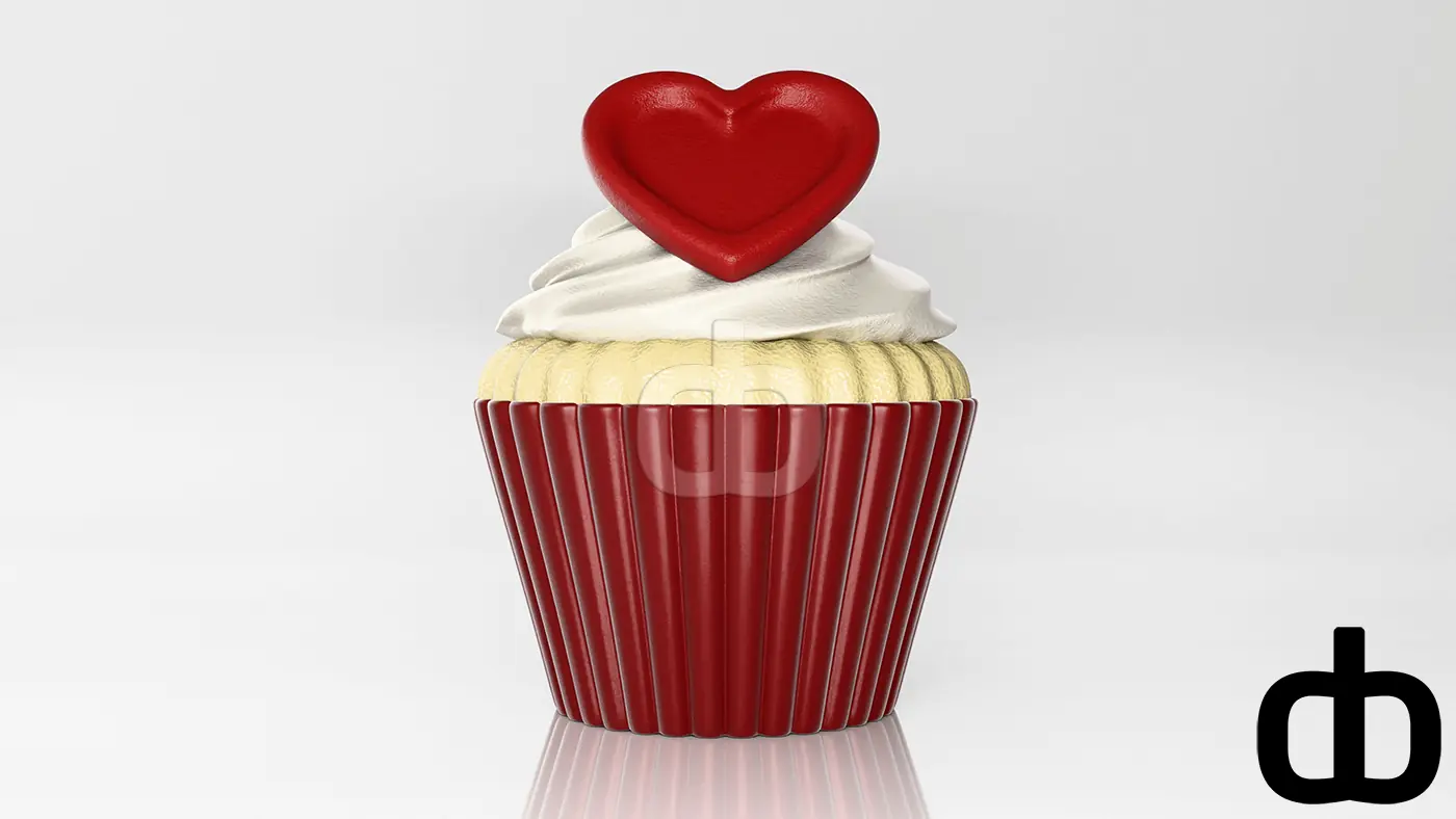 Valentijn cupcake met gepersonaliseerde hart