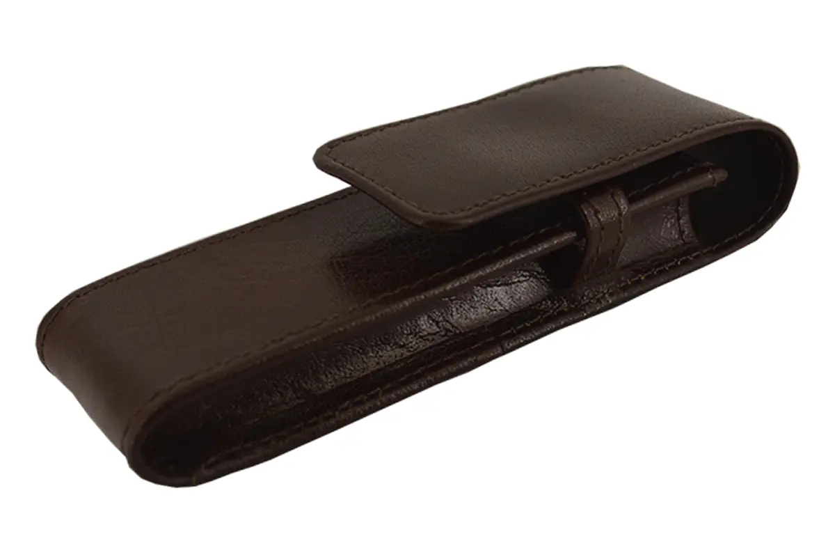 Van der Spek Luigi Raphael pen etui driedelig buffelleer bruin