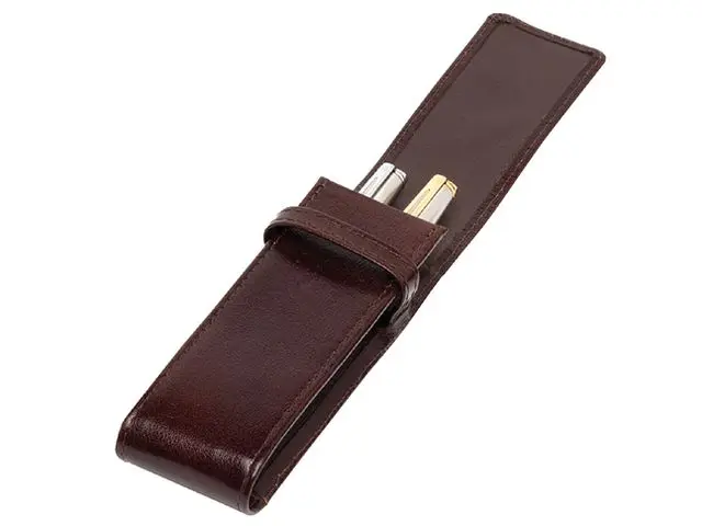 Van der Spek Luigi Raphael pen etui tweedelig buffelleer bruin