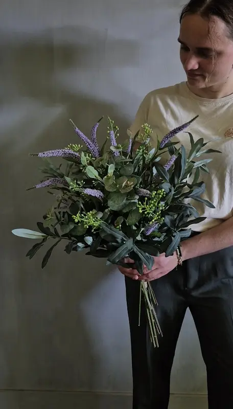 Veronica kunstbloemen boeket lila 70 cm - 17 stelen