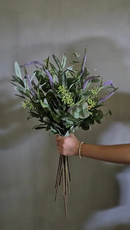 Veronica kunstbloemen boeket lila 70 cm - 9 stelen