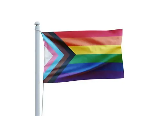 Vlag regenboog progress 90x150cm