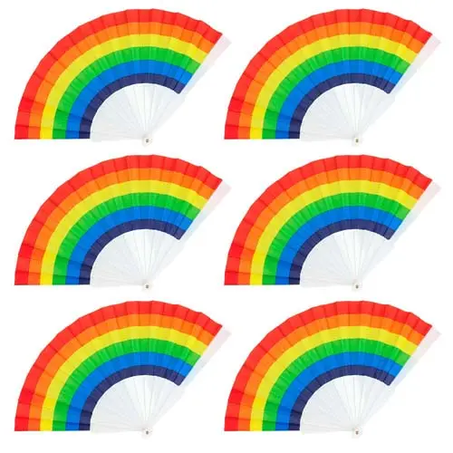Waaiers Pride regenboog 6st.