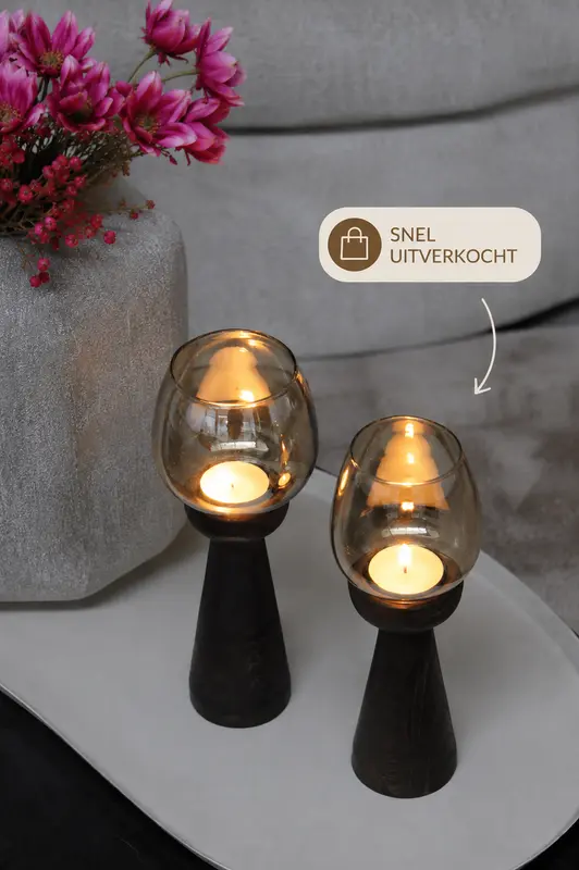 WALNOOT KANDELAAR | LUSTER