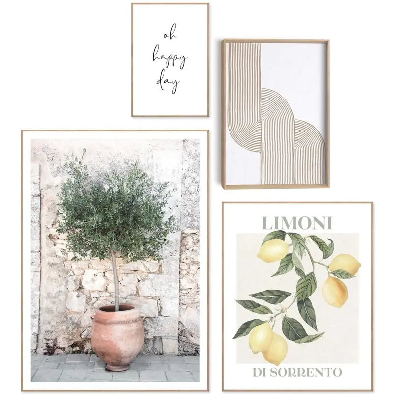 Wanddecoratieset in verschillende formaten Italiaanse sfeer 70x50
