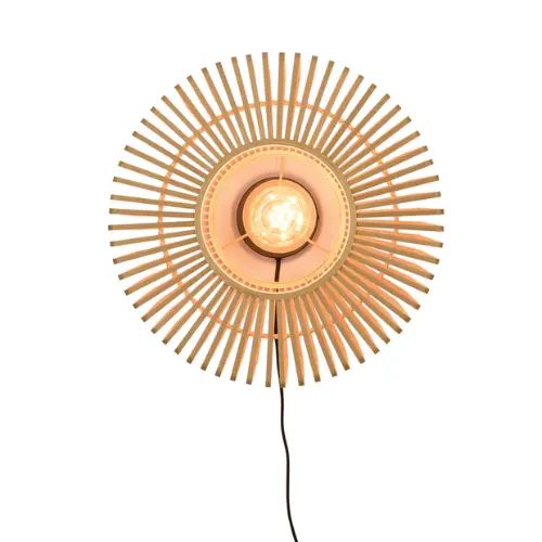 Wandlamp Bromo bamboe rond dia.40x18cm naturel, S