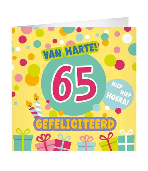 Wenskaart XL - 65 jaar