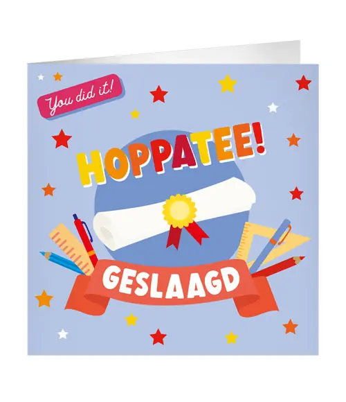Wenskaart XL - Geslaagd school